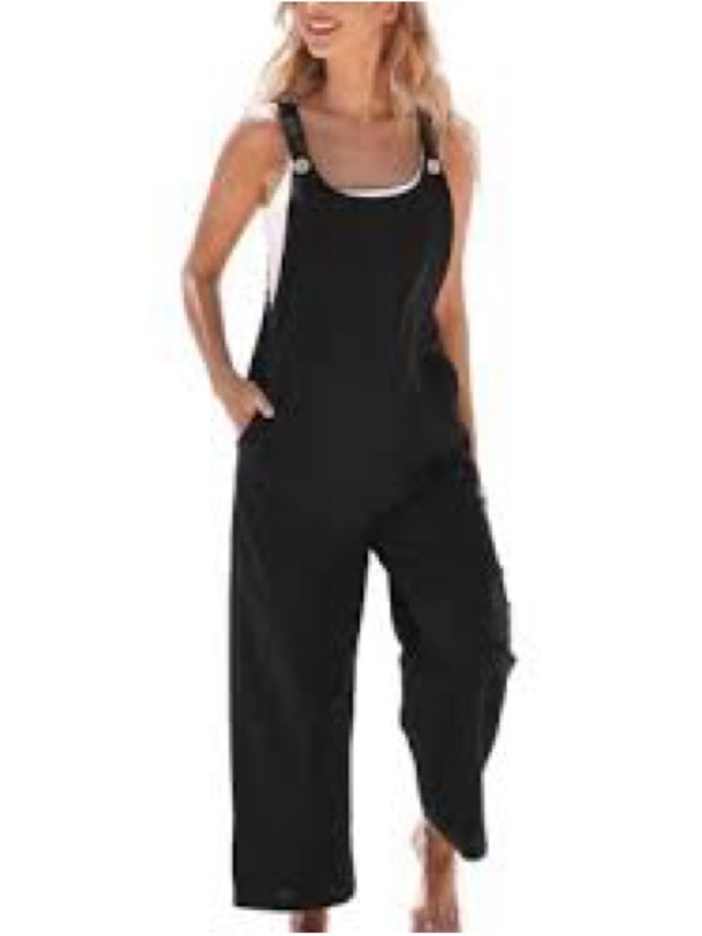 Xhilaration Black Wide-Leg Overalls Jumpsuit - Picture 5 of 5